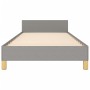 Light gray fabric bed frame with headboard 90x200 cm by vidaXL, Beds and slatted bases - Ref: Foro24-3124863, Price: 140,92 €...