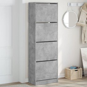 Mueble zapatero 4 cajones abatibles gris hormigón 60x34x187,5cm Mueble zapatero 4 cajones abatibles gris hormigón 60x34x187,5cm