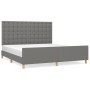 Bed frame with headboard dark gray fabric 180x200 cm by vidaXL, Beds and slatted bases - Ref: Foro24-3125398, Price: 246,71 €...
