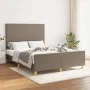 Bed frame with headboard in taupe gray fabric 140x200 cm by vidaXL, Beds and slatted bases - Ref: Foro24-3124899, Price: 230,...