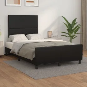 Bed frame with headboard black synthetic leather 120x200cm by vidaXL, Beds and slatted bases - Ref: Foro24-3125439, Price: 17...