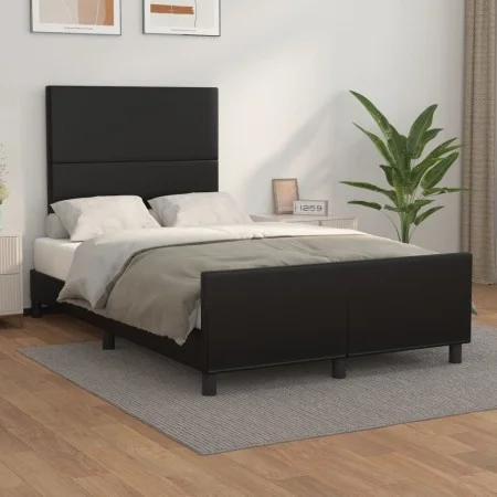 Bed frame with headboard black synthetic leather 120x200cm by vidaXL, Beds and slatted bases - Ref: Foro24-3125439, Price: 17...