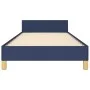 Bed frame with blue fabric headboard 90x200 cm by vidaXL, Beds and slatted bases - Ref: Foro24-3125355, Price: 150,42 €, Disc...