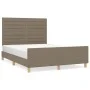 Bed frame with headboard in taupe gray fabric 140x190 cm by vidaXL, Beds and slatted bases - Ref: Foro24-3125134, Price: 236,...