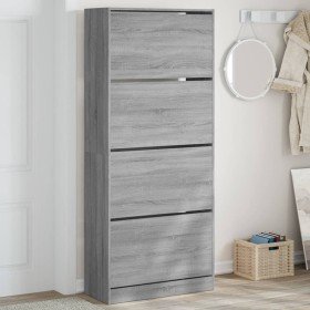 Mueble zapatero 4 cajones abatibles gris Sonoma 80x34x187,5 cm Mueble zapatero 4 cajones abatibles gris Sonoma 80x34x187,5 cm