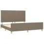 Bed frame with headboard in taupe gray fabric 180x200 cm by vidaXL, Beds and slatted bases - Ref: Foro24-3125239, Price: 228,...