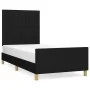 Bed frame with black fabric headboard 90x190 cm by vidaXL, Beds and slatted bases - Ref: Foro24-3125181, Price: 139,39 €, Dis...