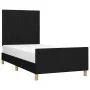Bed frame with black fabric headboard 90x190 cm by vidaXL, Beds and slatted bases - Ref: Foro24-3125181, Price: 139,39 €, Dis...