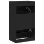 Mueble zapatero con 2 cajones abatibles negro 60x42x108 cm