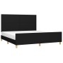 Bed frame with black fabric headboard 180x200 cm by vidaXL, Beds and slatted bases - Ref: Foro24-3124913, Price: 242,86 €, Di...