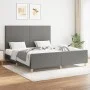 Bed frame with headboard dark gray fabric 160x200 cm by vidaXL, Beds and slatted bases - Ref: Foro24-3124904, Price: 227,17 €...