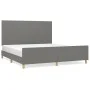 Bed frame with headboard dark gray fabric 160x200 cm by vidaXL, Beds and slatted bases - Ref: Foro24-3124904, Price: 227,17 €...