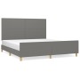 Bettgestell mit Kopfteil aus dunkelgrauem Stoff 160x200 cm von vidaXL, Betten und Lattenroste - Ref: Foro24-3124904, Preis: 2...