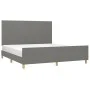 Bed frame with headboard dark gray fabric 160x200 cm by vidaXL, Beds and slatted bases - Ref: Foro24-3124904, Price: 227,17 €...