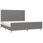 Bettgestell mit Kopfteil aus dunkelgrauem Stoff 160x200 cm von vidaXL, Betten und Lattenroste - Ref: Foro24-3124904, Preis: 2...