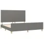 Bed frame with headboard dark gray fabric 160x200 cm by vidaXL, Beds and slatted bases - Ref: Foro24-3124904, Price: 227,17 €...