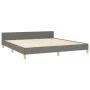 Bed frame with headboard dark gray fabric 160x200 cm by vidaXL, Beds and slatted bases - Ref: Foro24-3124904, Price: 227,17 €...