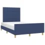 Bed frame with blue fabric headboard 120x200 cm by vidaXL, Beds and slatted bases - Ref: Foro24-3125047, Price: 167,10 €, Dis...