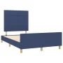Bed frame with blue fabric headboard 120x200 cm by vidaXL, Beds and slatted bases - Ref: Foro24-3125047, Price: 167,10 €, Dis...
