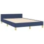 Bed frame with blue fabric headboard 120x200 cm by vidaXL, Beds and slatted bases - Ref: Foro24-3125047, Price: 167,10 €, Dis...