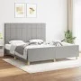 Estructura de cama con cabecero gris claro tela 180x200 cm de vidaXL, Camas y somieres - Ref: Foro24-3125073, Precio: 236,86 ...