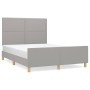 Light gray fabric bed frame with headboard 140x200 cm by vidaXL, Beds and slatted bases - Ref: Foro24-3124976, Price: 208,05 ...
