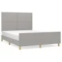 Light gray fabric bed frame with headboard 140x200 cm by vidaXL, Beds and slatted bases - Ref: Foro24-3124976, Price: 203,93 ...