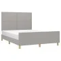 Light gray fabric bed frame with headboard 140x200 cm by vidaXL, Beds and slatted bases - Ref: Foro24-3124976, Price: 203,93 ...