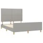 Light gray fabric bed frame with headboard 140x200 cm by vidaXL, Beds and slatted bases - Ref: Foro24-3124976, Price: 203,93 ...