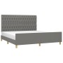 Bed frame with headboard dark gray fabric 180x200 cm by vidaXL, Beds and slatted bases - Ref: Foro24-3125317, Price: 261,66 €...