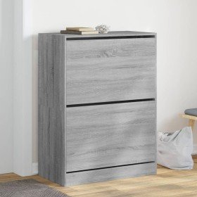 Mueble zapatero 2 cajones abatibles gris Sonoma 80x42x108 cm Mueble zapatero 2 cajones abatibles gris Sonoma 80x42x108 cm