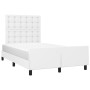 Estructura de cama cabecero cuero sintético blanco 120x200 cm