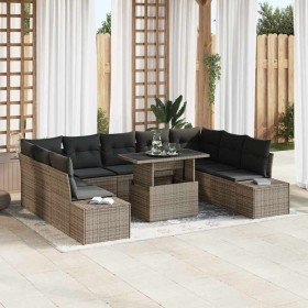 Conjunto de sofá de jardín 10 pcs Gris 100 x 55 x 73 cm