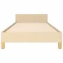 Bed frame with cream fabric headboard 100x200 cm by vidaXL, Beds and slatted bases - Ref: Foro24-3125281, Price: 153,88 €, Di...