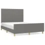 Dark gray fabric bed frame with headboard 140x190 cm by vidaXL, Beds and slatted bases - Ref: Foro24-3124888, Price: 246,94 €...