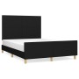 Bed frame with black fabric headboard 140x190 cm by vidaXL, Beds and slatted bases - Ref: Foro24-3124889, Price: 202,74 €, Di...
