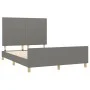 Dark gray fabric bed frame with headboard 140x190 cm by vidaXL, Beds and slatted bases - Ref: Foro24-3124888, Price: 246,94 €...