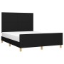 Bed frame with black fabric headboard 140x190 cm by vidaXL, Beds and slatted bases - Ref: Foro24-3124889, Price: 202,74 €, Di...