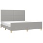 Bed frame with headboard light gray fabric 160x200 cm by vidaXL, Beds and slatted bases - Ref: Foro24-3124903, Price: 207,50 ...