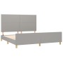 Bed frame with headboard light gray fabric 160x200 cm by vidaXL, Beds and slatted bases - Ref: Foro24-3124903, Price: 207,50 ...