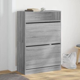 Mueble zapatero 2 cajones abatibles gris Sonoma 80x34x116 cm Mueble zapatero 2 cajones abatibles gris Sonoma 80x34x116 cm