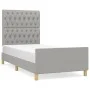 Light gray fabric bed frame with headboard 90x190 cm by vidaXL, Beds and slatted bases - Ref: Foro24-3125260, Price: 144,45 €...