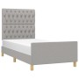 Light gray fabric bed frame with headboard 90x190 cm by vidaXL, Beds and slatted bases - Ref: Foro24-3125260, Price: 158,15 €...