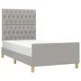 Light gray fabric bed frame with headboard 90x190 cm by vidaXL, Beds and slatted bases - Ref: Foro24-3125260, Price: 144,45 €...