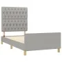 Light gray fabric bed frame with headboard 90x190 cm by vidaXL, Beds and slatted bases - Ref: Foro24-3125260, Price: 144,45 €...