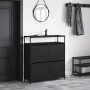 Mueble zapatero con 4 cajones abatibles negro 100x34x112 cm