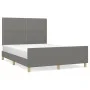Dark gray fabric bed frame with headboard 140x190 cm by vidaXL, Beds and slatted bases - Ref: Foro24-3124969, Price: 197,54 €...