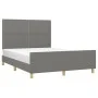 Dark gray fabric bed frame with headboard 140x190 cm by vidaXL, Beds and slatted bases - Ref: Foro24-3124969, Price: 197,54 €...