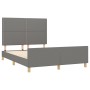 Dark gray fabric bed frame with headboard 140x190 cm by vidaXL, Beds and slatted bases - Ref: Foro24-3124969, Price: 200,27 €...