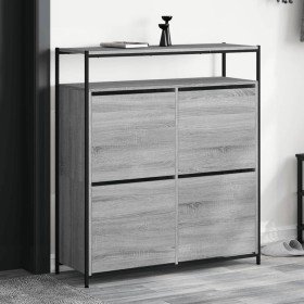 Mueble zapatero 4 cajones abatibles gris Sonoma 100x34x112 cm Mueble zapatero 4 cajones abatibles gris Sonoma 100x34x112 cm